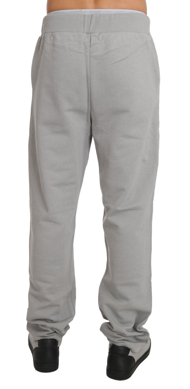 Training Casual Gray Cotton Trousers Mens