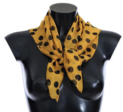 Yellow Polka Dotted Silk Scarf