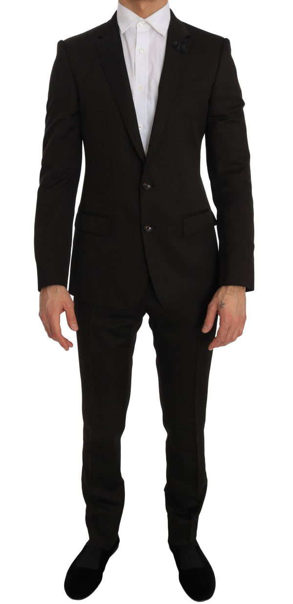 Blue Wool Two Button Slim Fit Suit