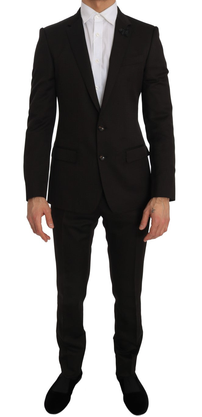Blue Wool Two Button Slim Fit Suit