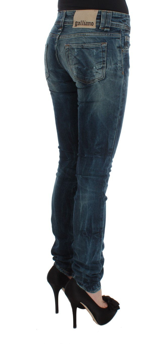 Blue Wash Cotton Blend Slim Fit Jeans