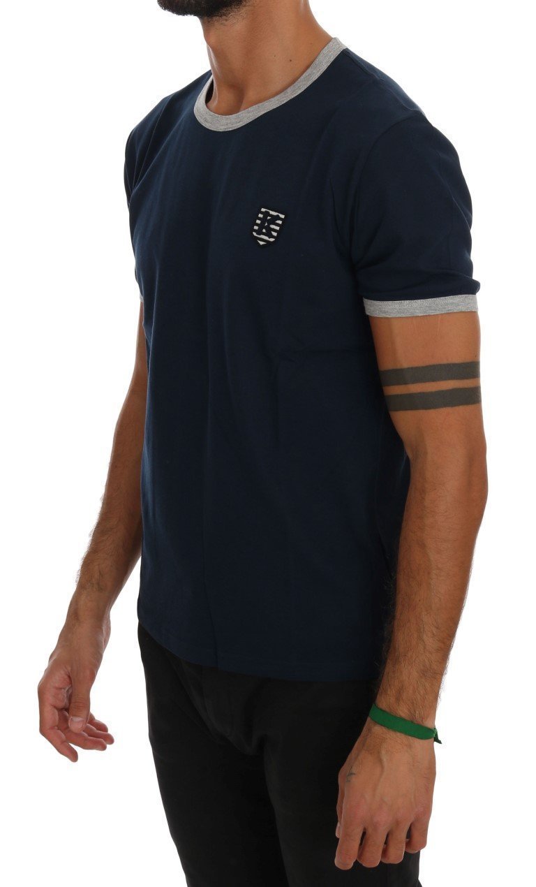 Blue Cotton Crewneck T-Shirt