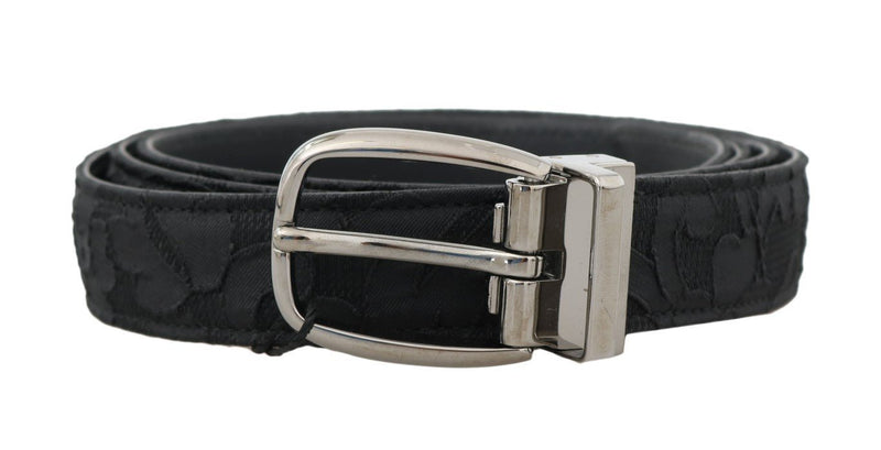Black Lace Leather SIlver Buckle Belt