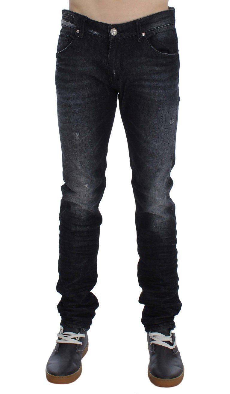 Black Cotton Stretch Slim Fit Jeans