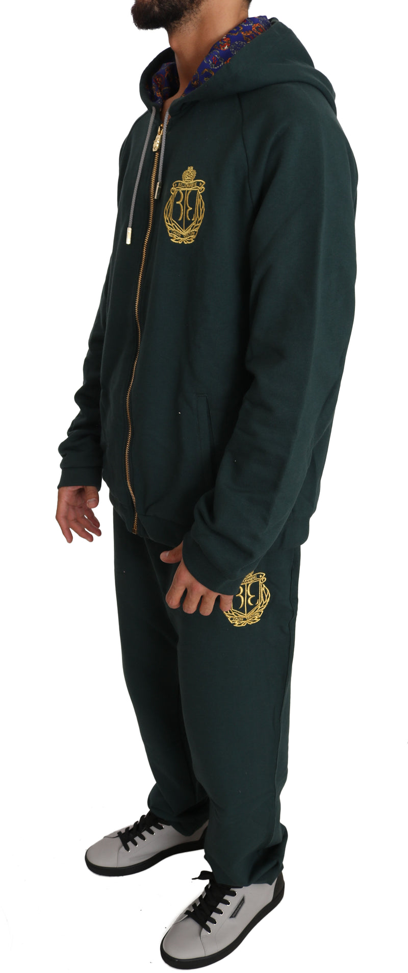 Green Cotton Sweater Pants Tracksuit