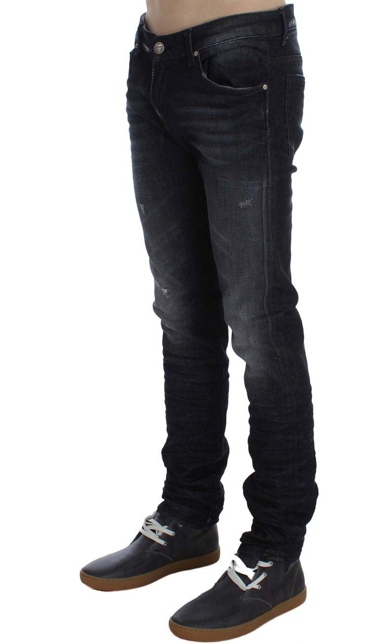 Black Cotton Stretch Slim Fit Jeans