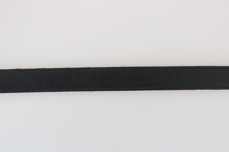 Black Lace Leather SIlver Buckle Belt