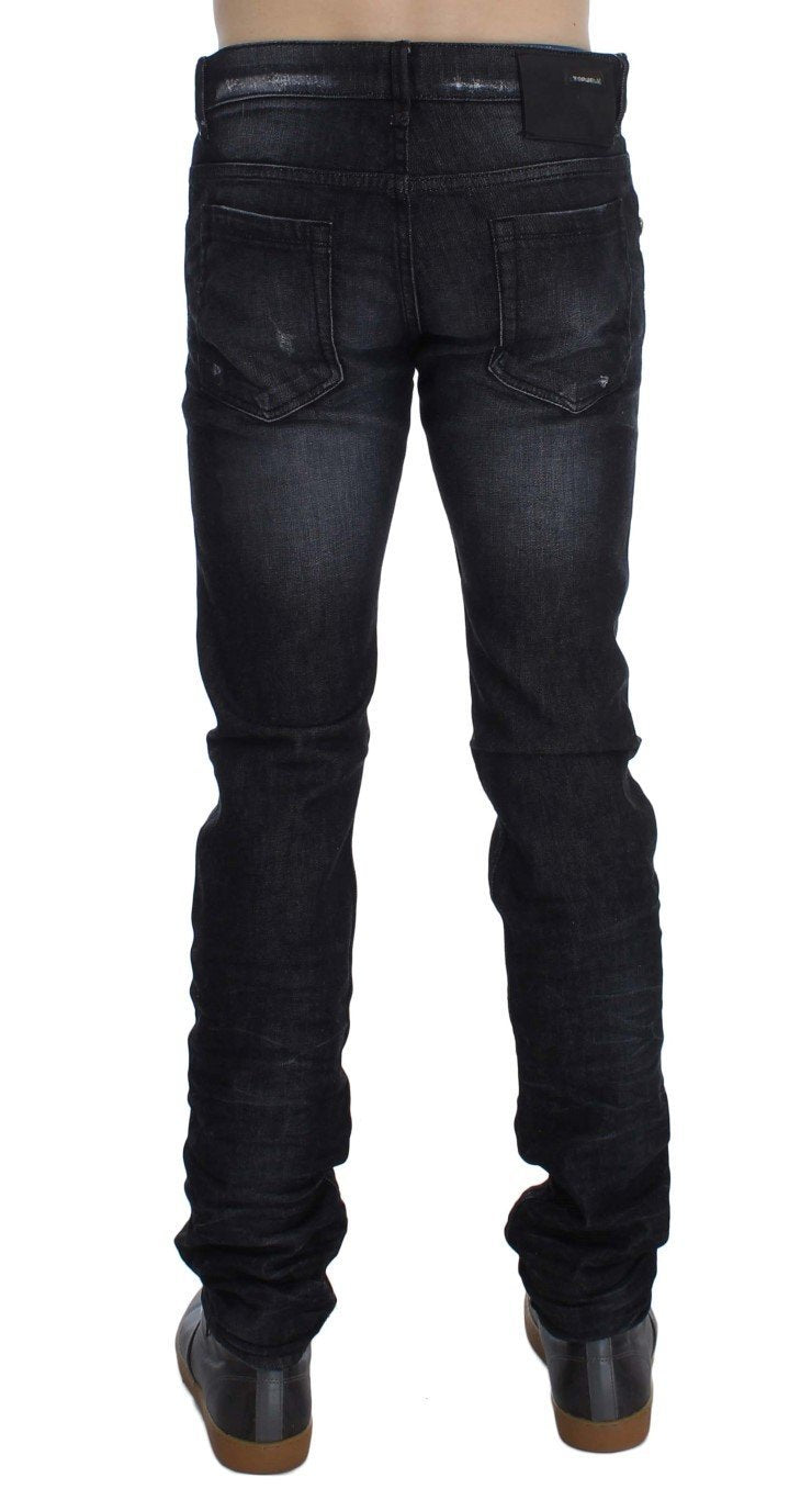 Black Cotton Stretch Slim Fit Jeans