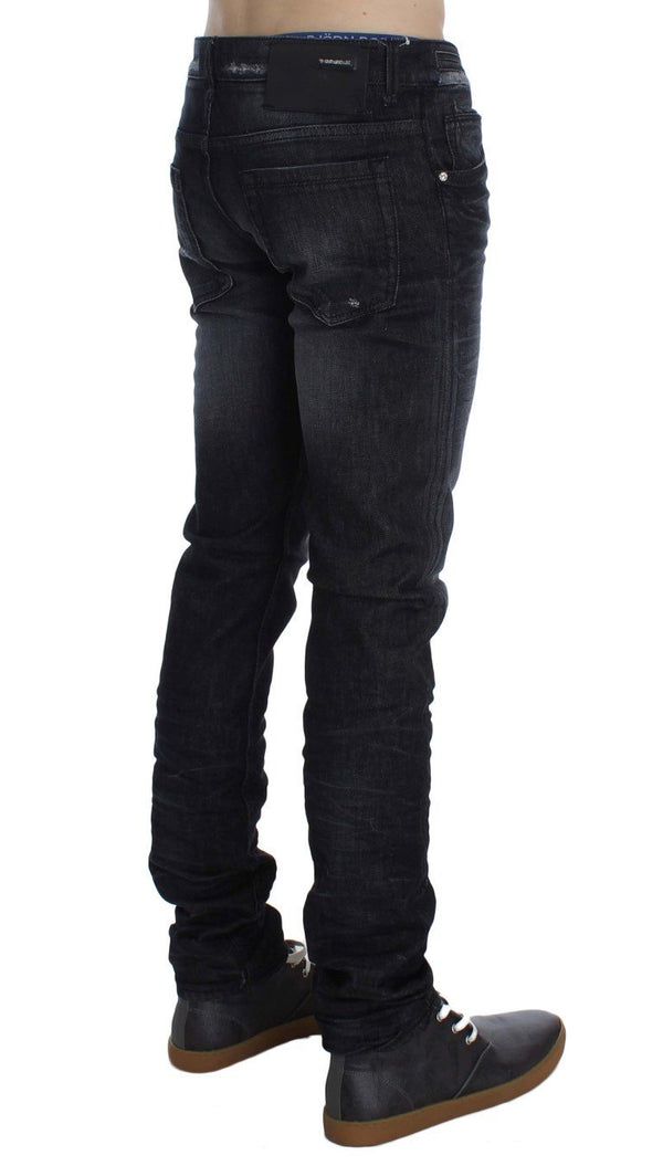 Black Cotton Stretch Slim Fit Jeans