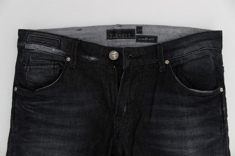 Black Cotton Stretch Slim Fit Jeans