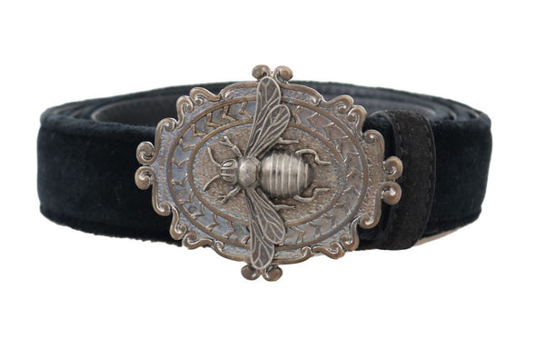 Black Cotton Leather Belt