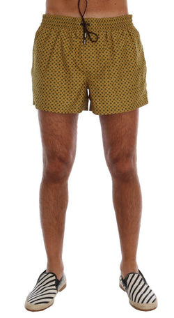 Yellow Print Beachwear Shorts