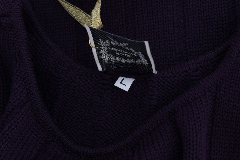 Purple Wool Knitted Sleeveless Sweater