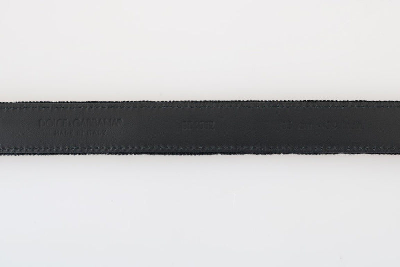 Black Cotton Leather Belt