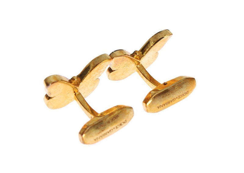 Gold Plated Brass Yellow Butterfly Cufflinks