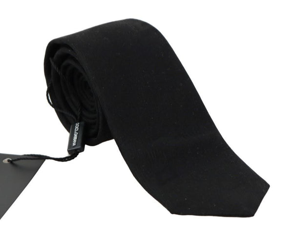 Black Silk Patterned Classic Tie