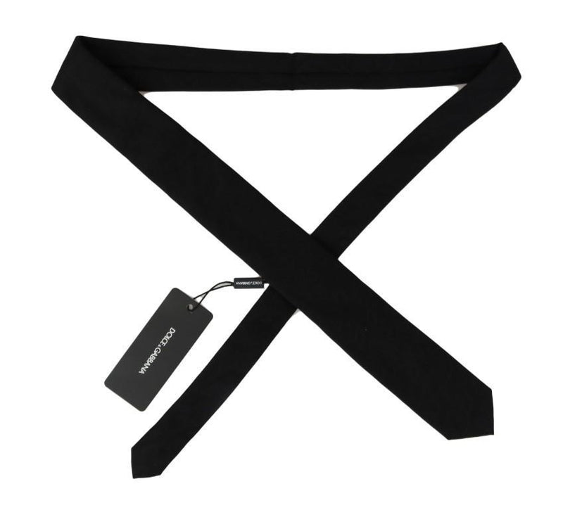Black Silk Patterned Classic Tie