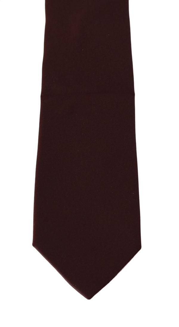 Bordeaux Silk Logo Classic Tie