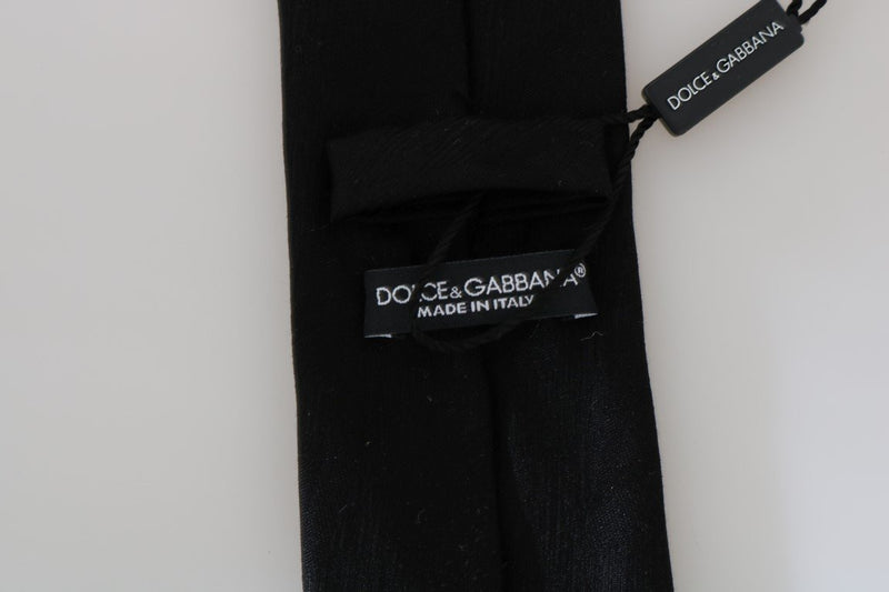 Black Silk Patterned Classic Tie