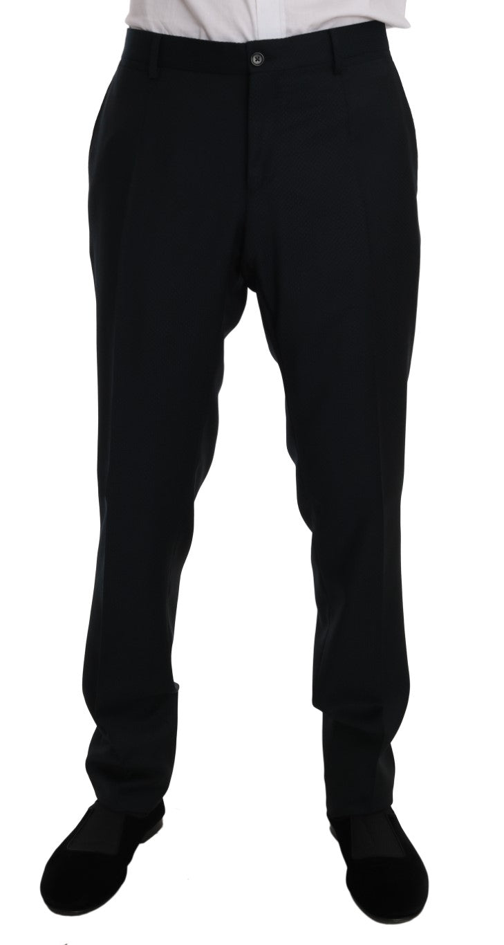 Blue Wool Two Button Slim Fit Suit