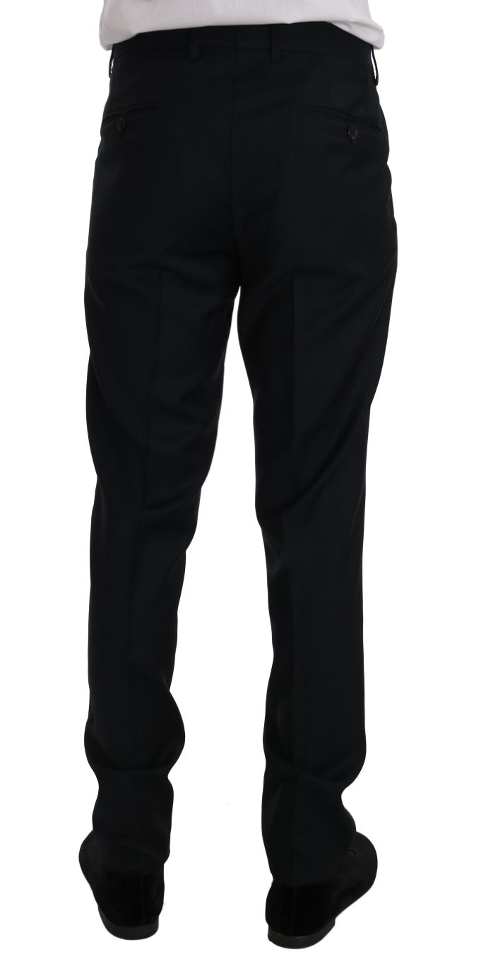 Blue Wool Two Button Slim Fit Suit