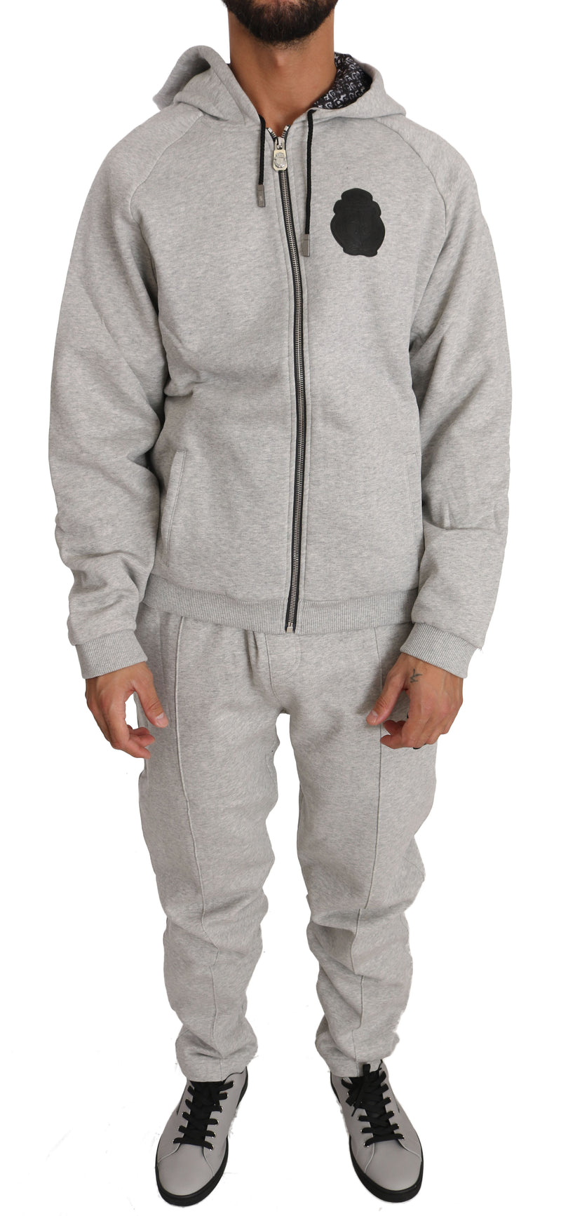 Gray Cotton Sweater Pants Tracksuit