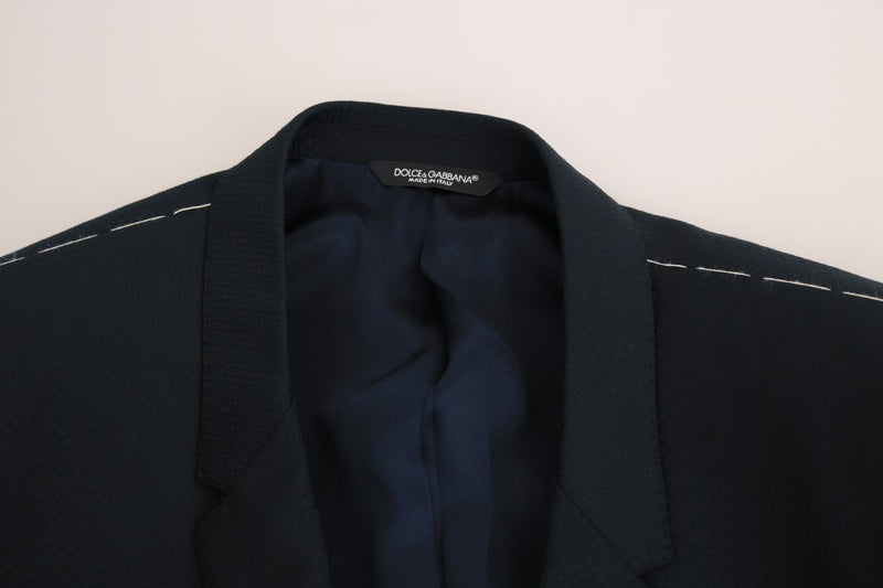 Blue Wool Two Button Slim Fit Suit