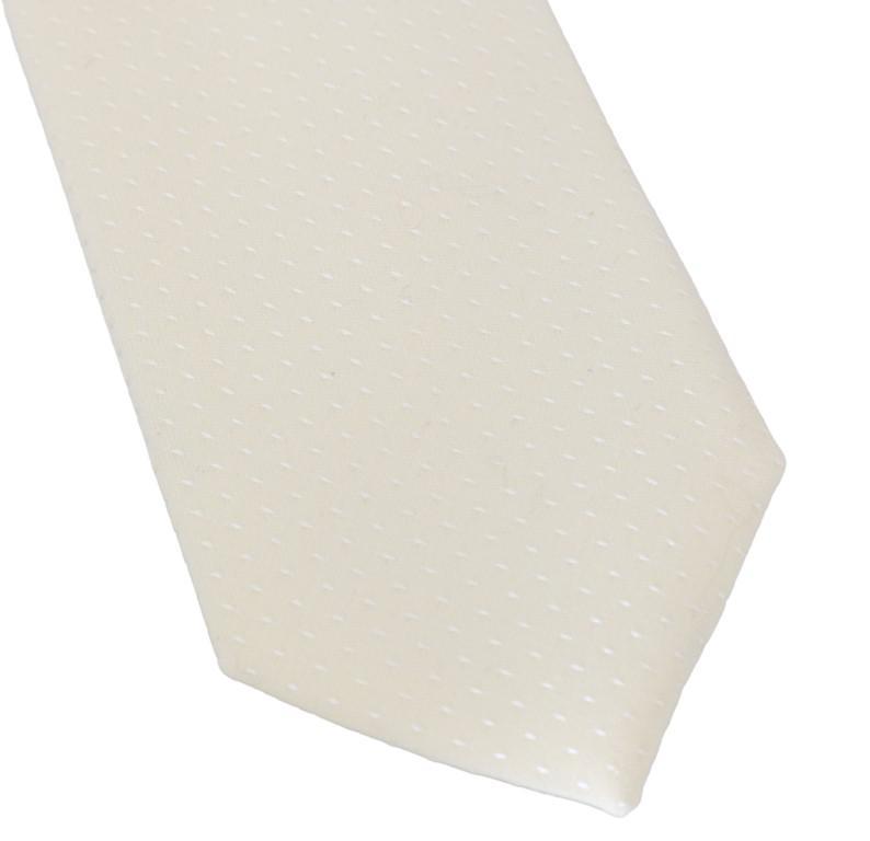 White Wool Silk Patterned Tie