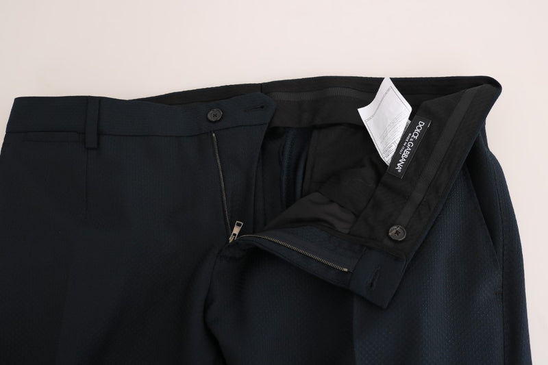 Blue Wool Two Button Slim Fit Suit