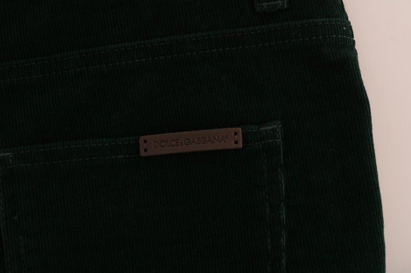 Green Corduroy Cotton Stretch Jeans