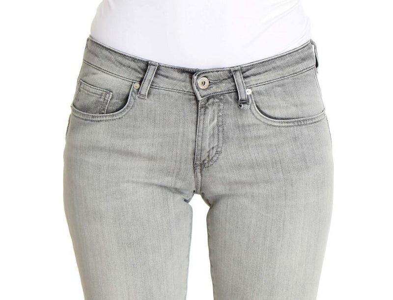 Gray Wash Cotton Denim Stretch Slim Fit Jeans