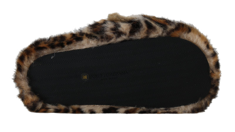 Brown Leopard Flip Flop Flat Slides