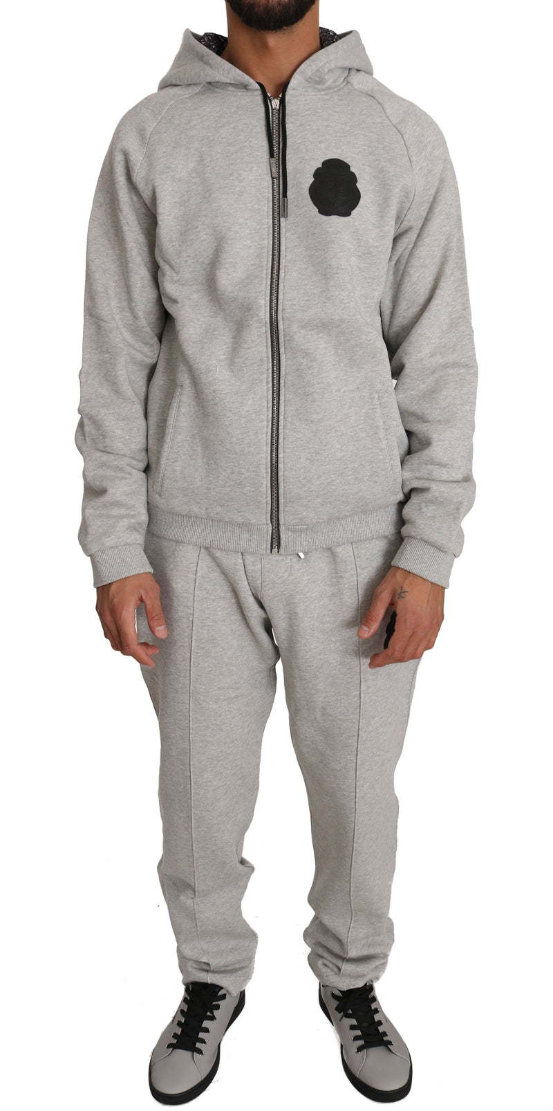 Gray Cotton Sweater Pants Tracksuit