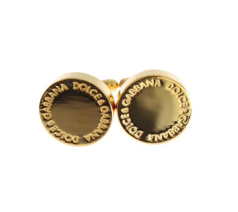 Gold Brass Logo Cufflinks