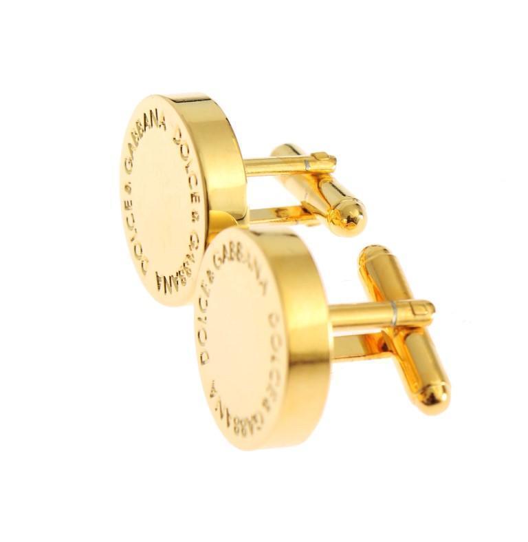 Gold Brass Logo Cufflinks