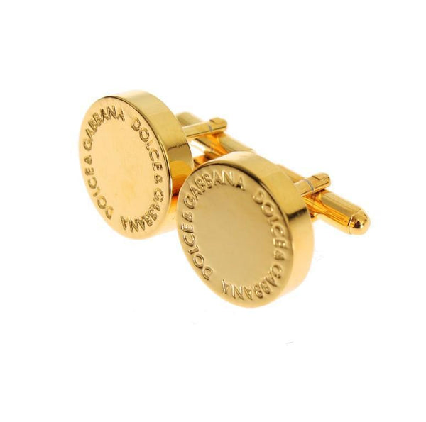 Gold Brass Logo Cufflinks