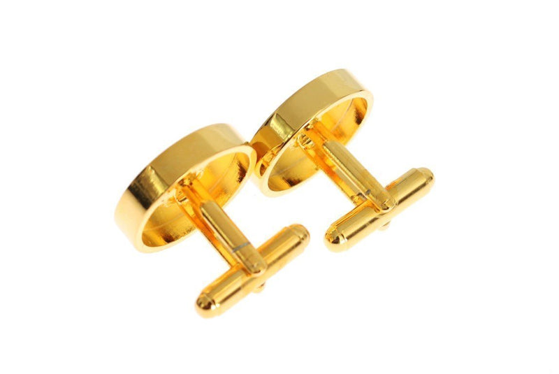 Gold Brass Logo Cufflinks