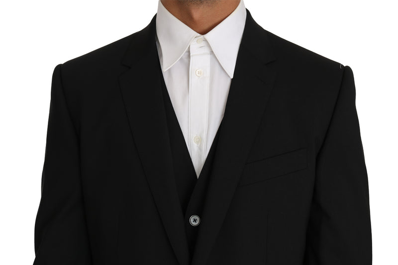 Blazer Vest 2 Piece Black Wool MARTINI