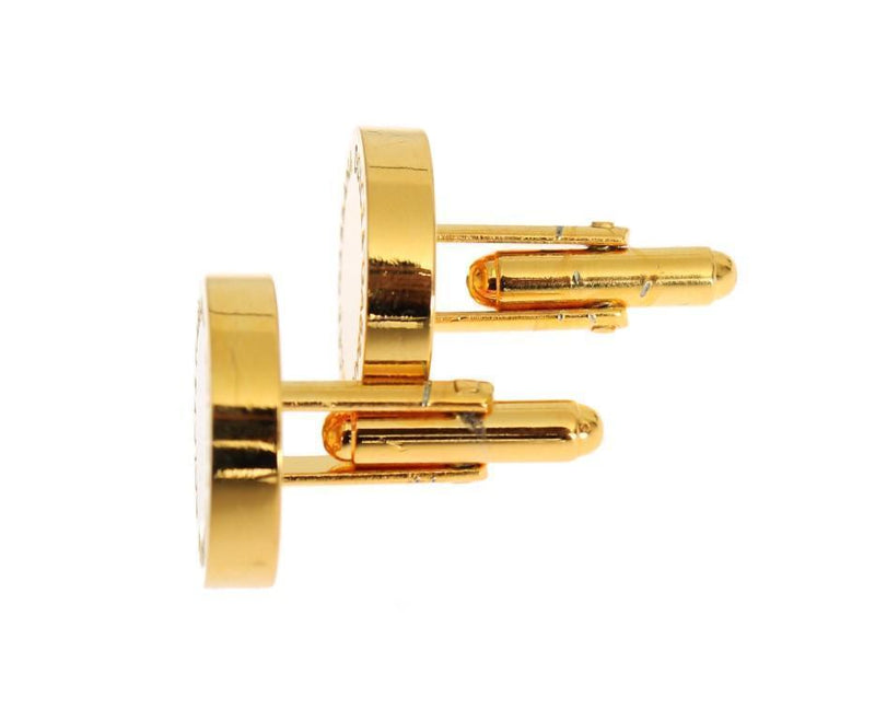 Gold Brass Logo Cufflinks