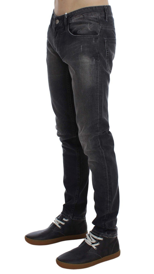 Gray Cotton Stretch Super Slim Fit Jeans