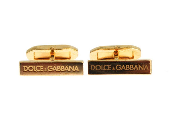 Gold Brass Logo Cufflinks