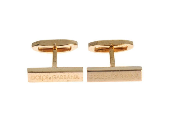 Gold Brass Logo Cufflinks