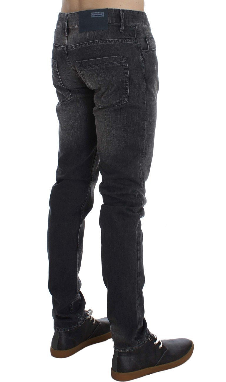 Gray Cotton Stretch Super Slim Fit Jeans