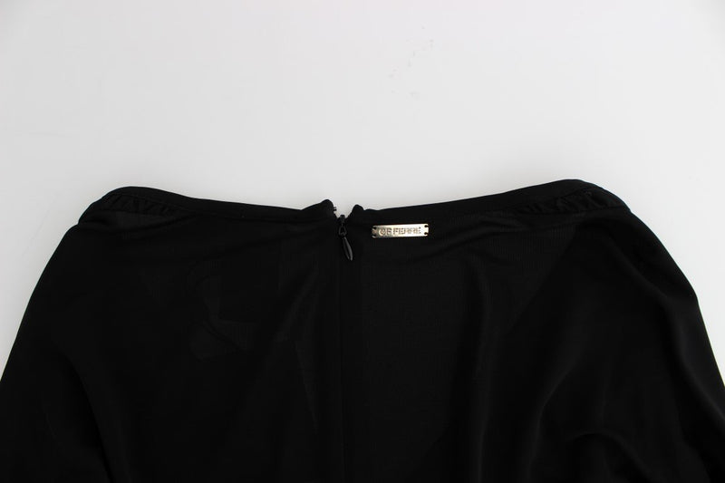 Black Longsleeved Wiggle Viscose Pencil Dress