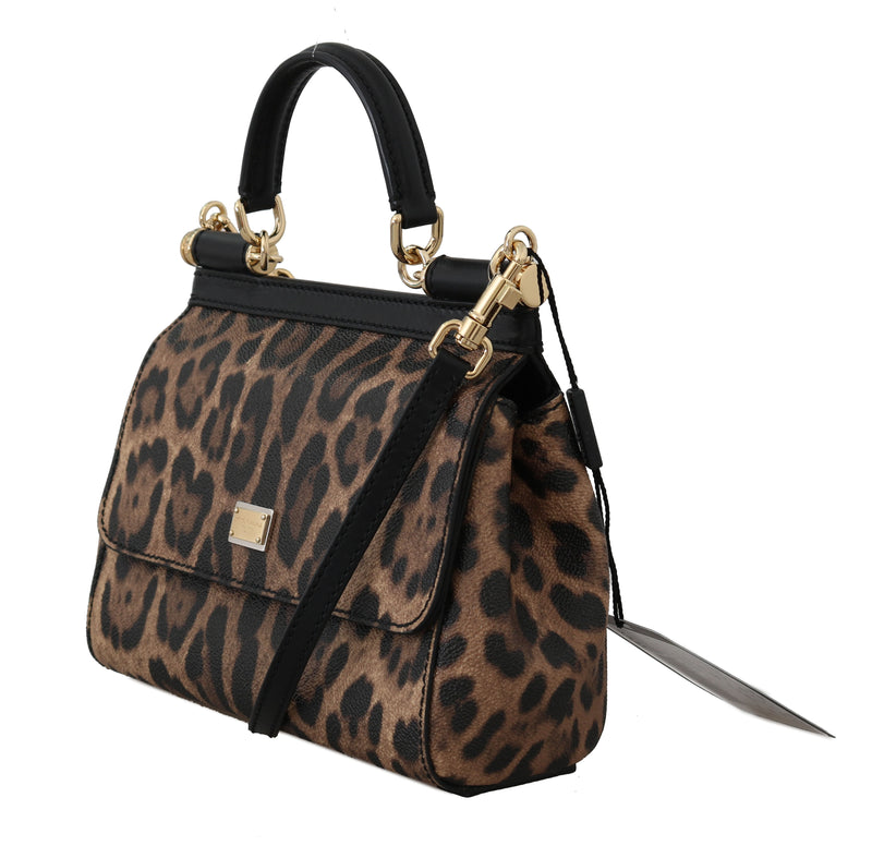 Brown MISS SICILY Leopard Print Hand Shoulder Purse