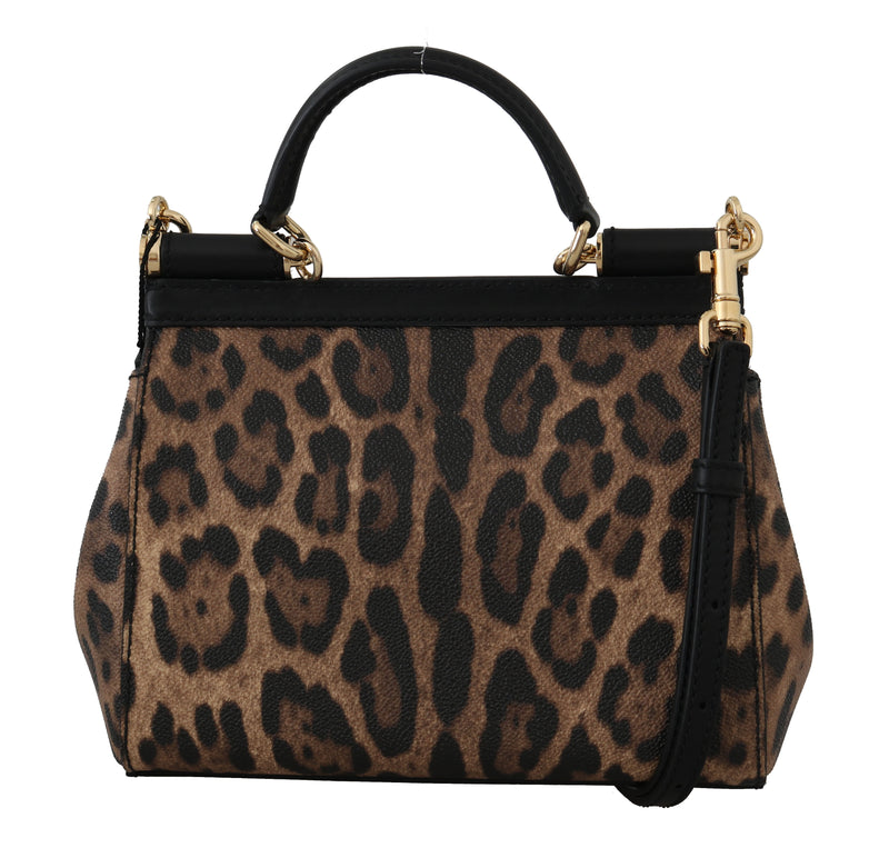 Brown MISS SICILY Leopard Print Hand Shoulder Purse