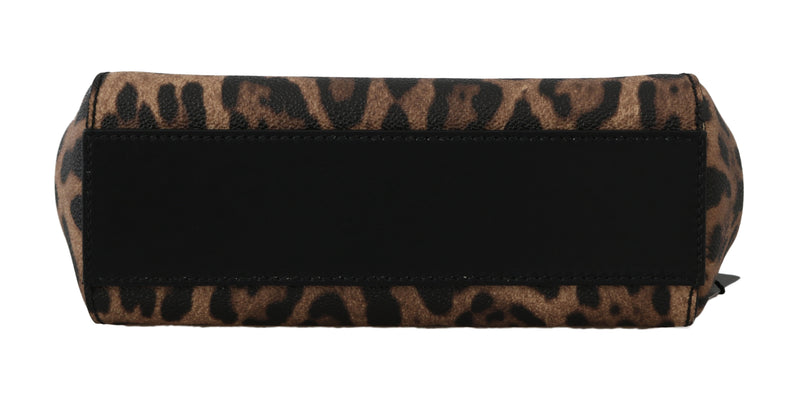 Brown MISS SICILY Leopard Print Hand Shoulder Purse