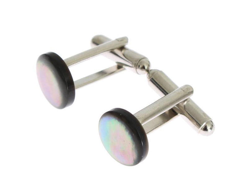 Silver Brass Round Cufflinks