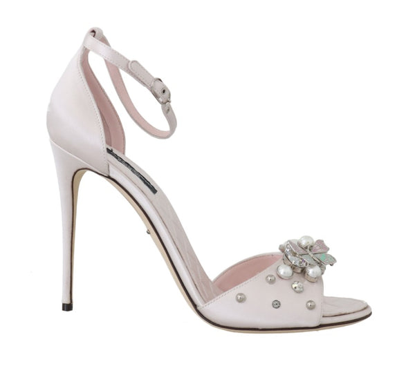 White Silk Crystal Butterfly Sandals