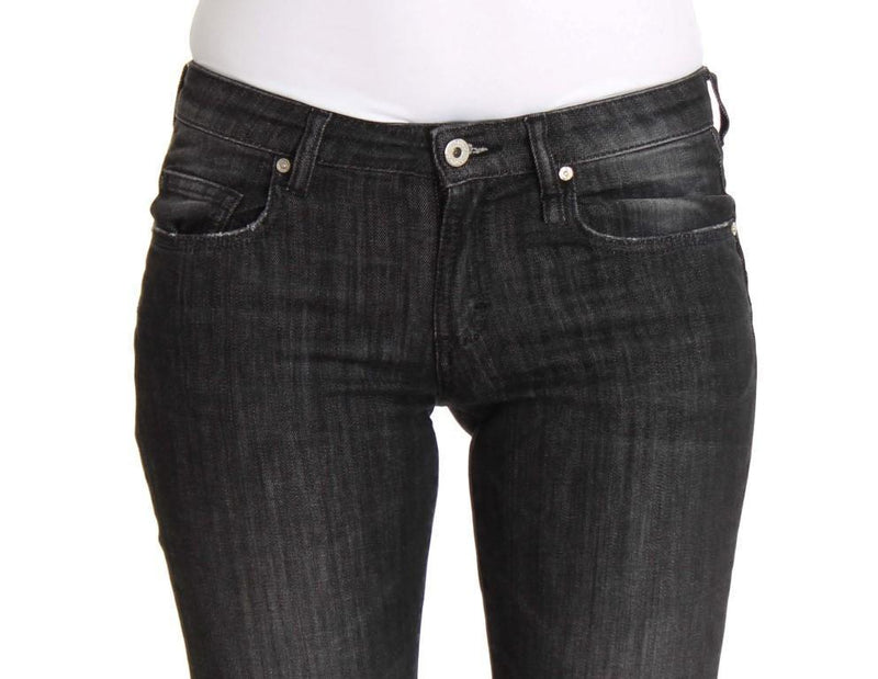 Gray Wash Cotton Denim Stretch Skinny Fit Jeans